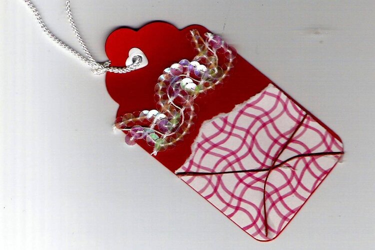 Valentine Tag w/sequins