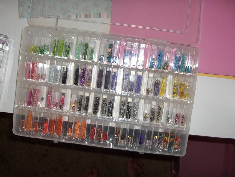 This is how I organize my eyelets,brads,and snaps