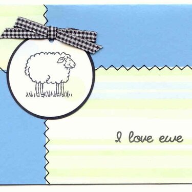 Card:  I Love Ewe (Blue)