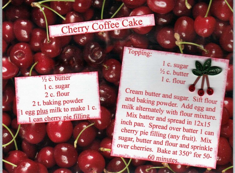 Cherry Coffee Cake Recipe Card
