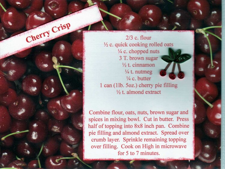 Cherry Crisp Recipe Card