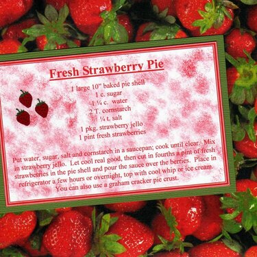 Fresh Strawberry Pie Recipe Card