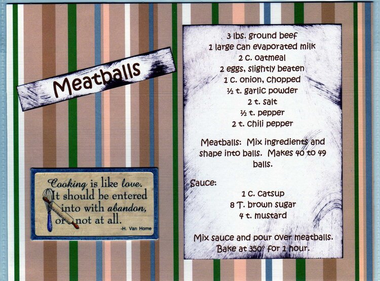 Meatballs Recipe Card