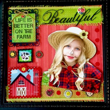 Beautiful Farm Girl--Bella Blvd, Spellbinders, Prima and Basic Grey