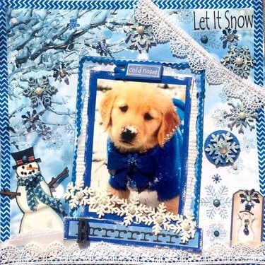 Snow Dog-Winter fun  Kaisercraft and Reminisce