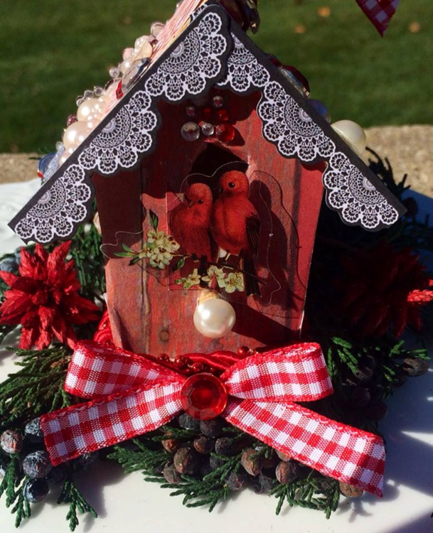 Christmas Birdhouse Ornament