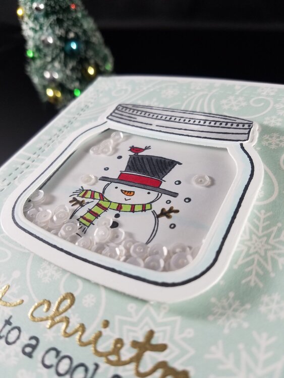 Close up snowman shaker card