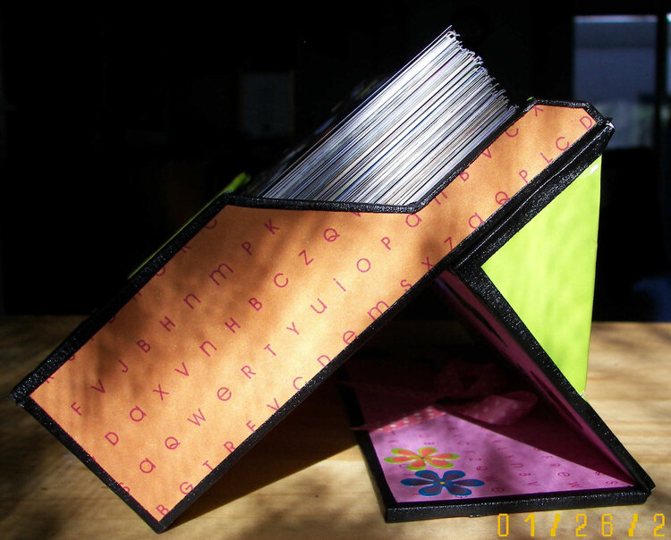 Mat paper holder side view open