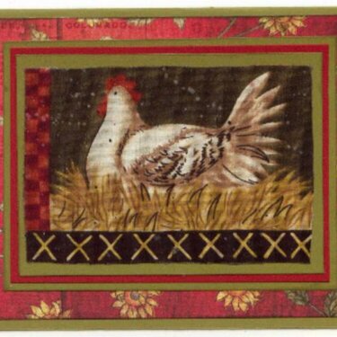 Fabric Hen on Nest notecard