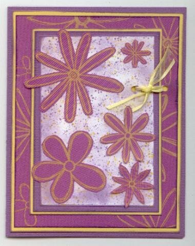 Purple flower note card