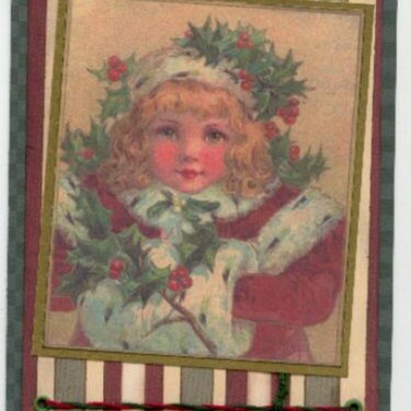Vintage Girl Xmas card