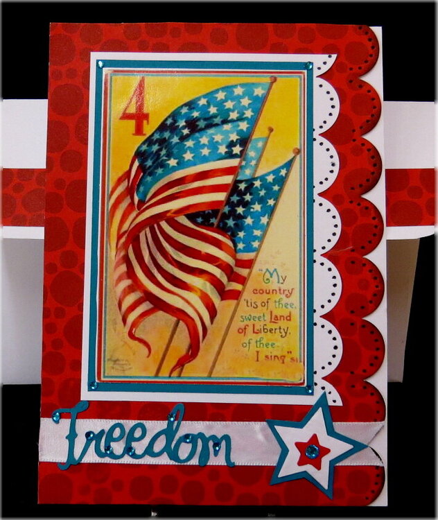 4 Flag 4th of July Card