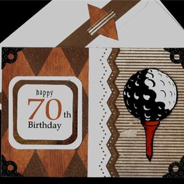 70th Birthday Golf Ball Card