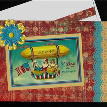 Balloon Ride 4th of July Card