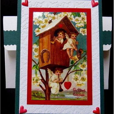 Bird House Cupids Valentine Card