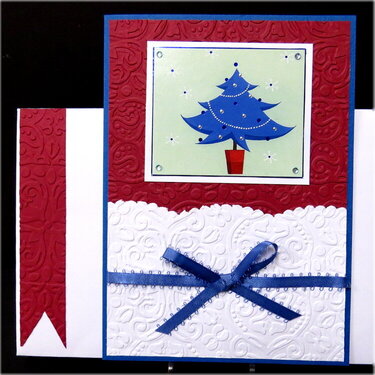 Blue Christmas Tree Card