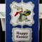 Blue Rabbit with Eggs Gate Fold Easter Card BDR
