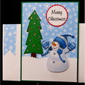 Blue Snowman Christmas Card