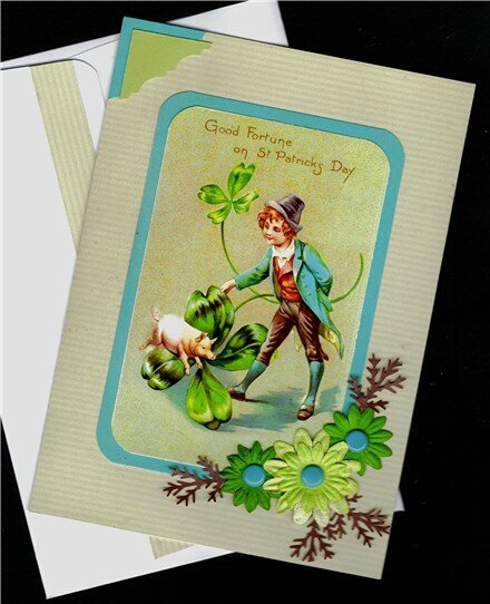 Boy With Pig St. Patrick&#039;s Day Card