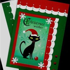 Cat In Santa Hat Christmas card