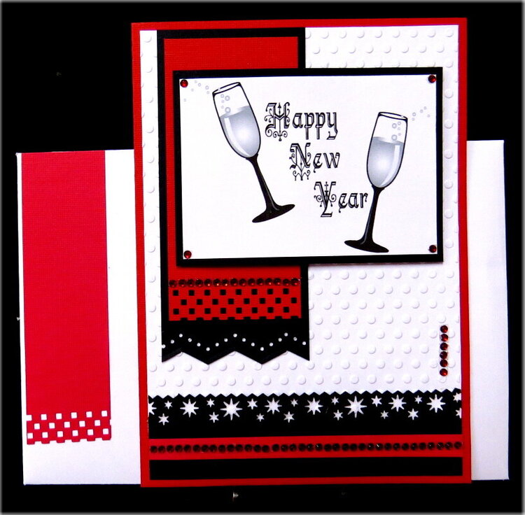 Champagne Glasses New Years Card