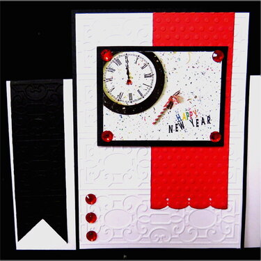 Clock and Confetti New Years Card