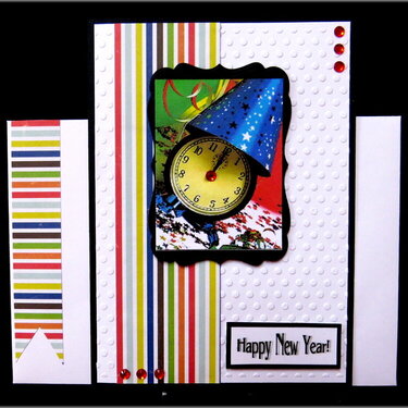 Clock in Hat New Years Card
