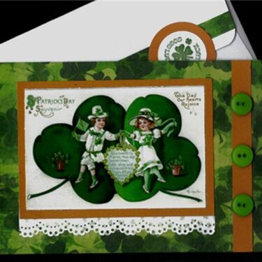 Couple On Clovers St. Patrick&#039;s Day Card 2