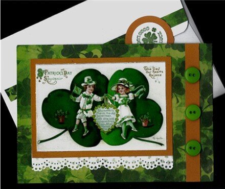 Couple On Clovers St. Patrick&#039;s Day Card 2