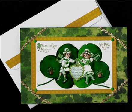 Couple On Clovers St. Patrick&#039;s Day Card 1