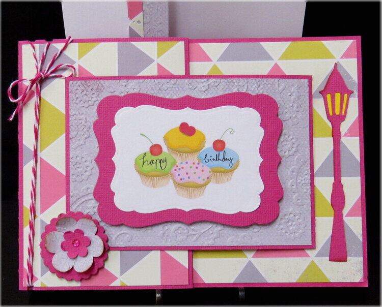 Cup Cakes Joy Fold Birthday Card