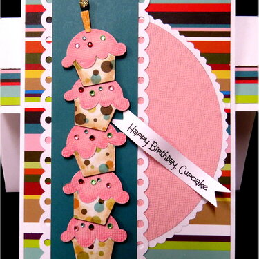 Cupcake Stack Birthday Card