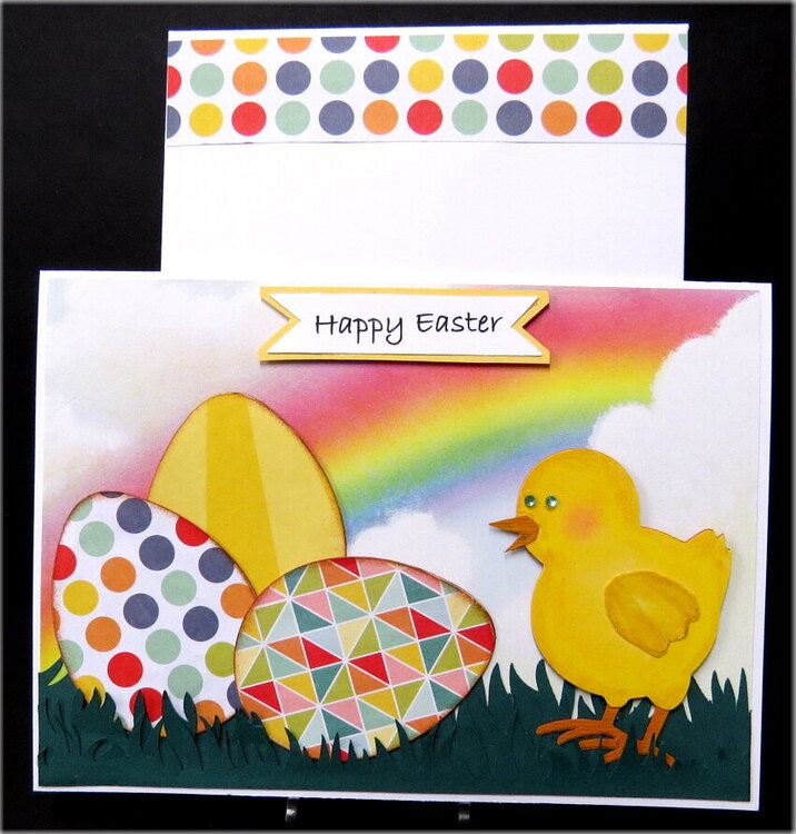 Eggs and Chick Easter Card