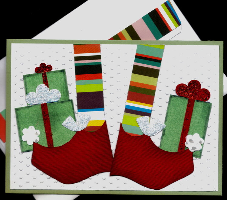 Elf Shoes 1 Red Xmas Card