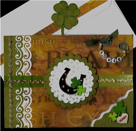 Gold Horseshoe St. Patrick&#039;s Day card