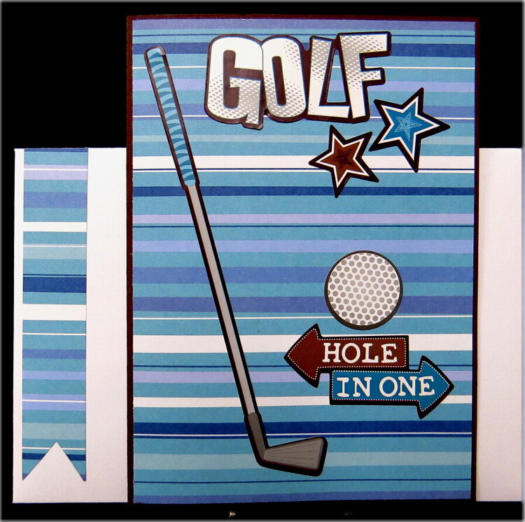 Golf Blue Stripe Birthday Card