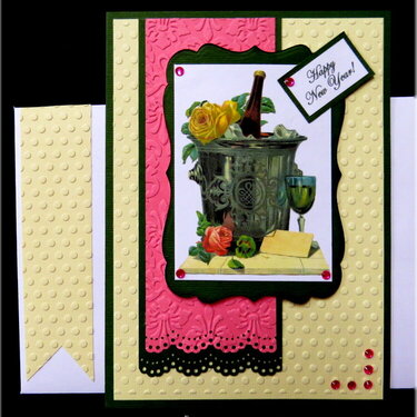 Green Champagne Bucket New Years Card