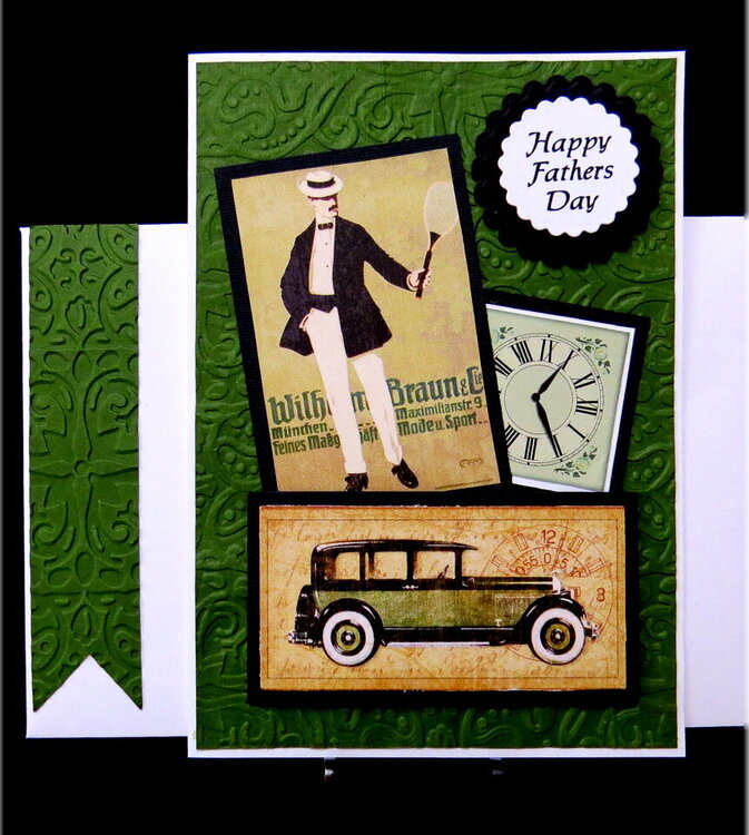 Green Embossed Fathers Day Card