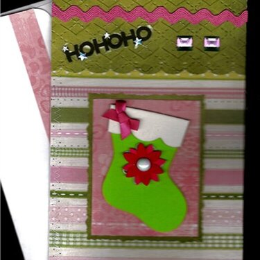 Green Stocking Christmas card