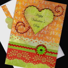 Heart And Flower Valentine Card