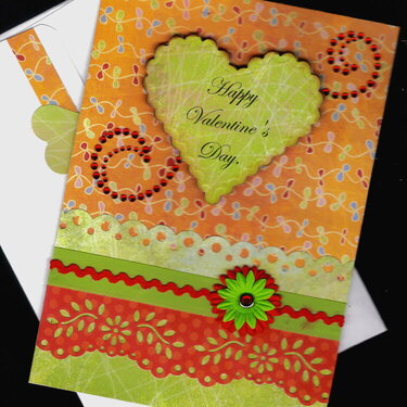 Heart And Flower Valentine Card
