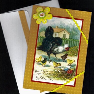 Hen and Chicks Easter Card