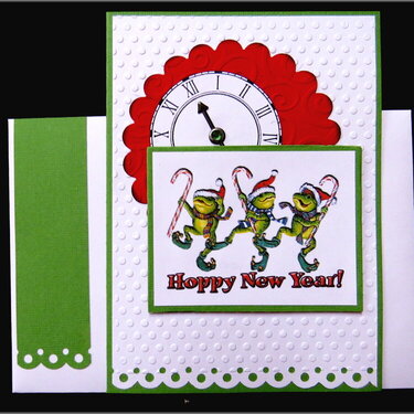 Hoppy New Year Frogs Card