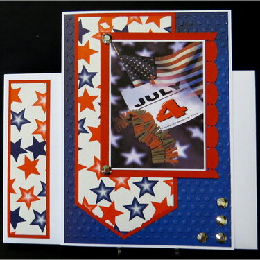 July 4 on Navy with Stars Print