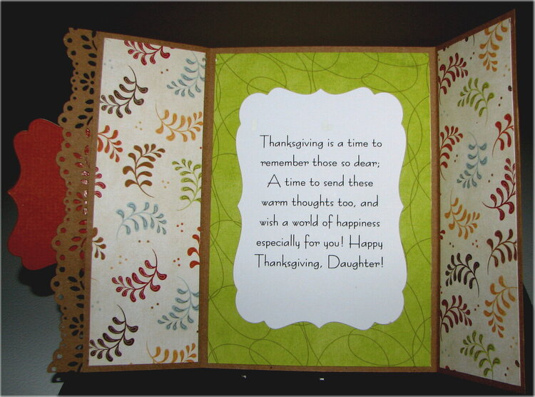 Leaves And Turkey Gf Happy Thanksgiving Card Inside