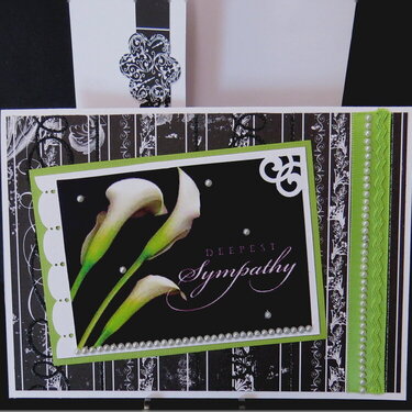 Lillies Black Sympathy Card
