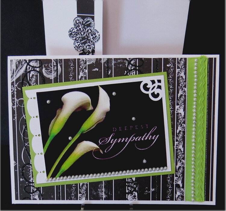 Lillies Black Sympathy Card