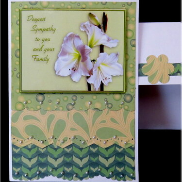 Lillies Green Sympathy Card