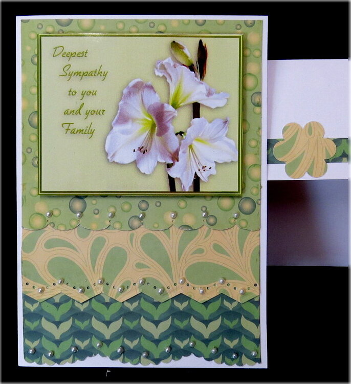 Lillies Green Sympathy Card