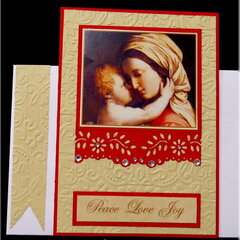Madona and Child on Beige Xmas Card